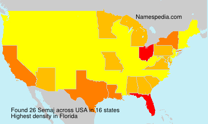 Surname Semaj in USA Surname Semaj in USA