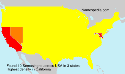 Surname Semasinghe in USA