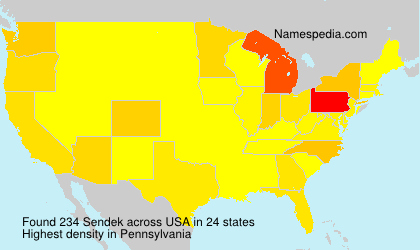 Surname Sendek in USA Surname Sendek in USA