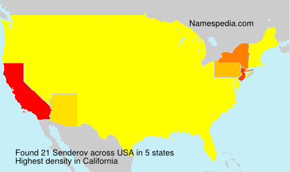Surname Senderov in USA Surname Senderov in USA
