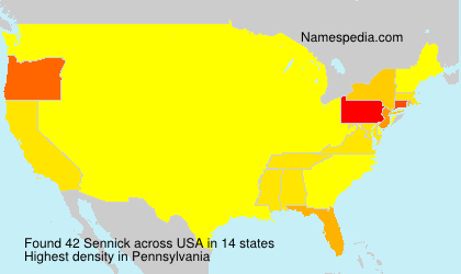 Surname Sennick in USA Surname Sennick in USA