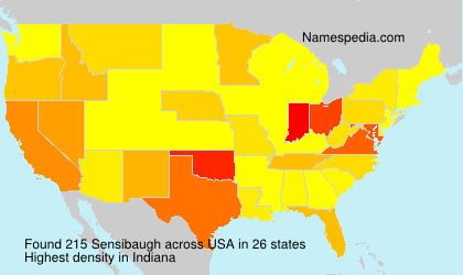 Surname Sensibaugh in USA Surname Sensibaugh in USA