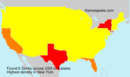 Surname Sentis in USA Surname Sentis in USA