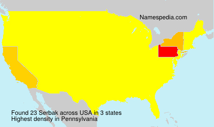 Surname Serbak in USA Surname Serbak in USA