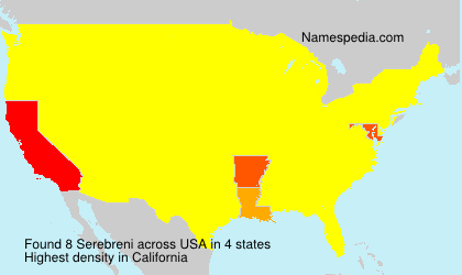 Surname Serebreni in USA Surname Serebreni in USA