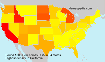 Surname Serr in USA Surname Serr in USA