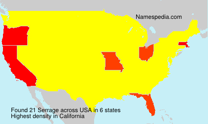 Surname Serrage in USA