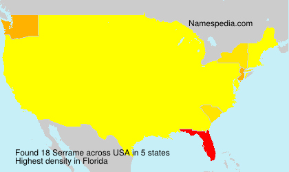 Surname Serrame in USA Surname Serrame in USA
