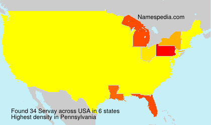 Surname Servay in USA Surname Servay in USA
