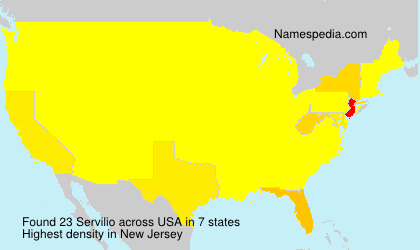 Surname Servilio in USA Surname Servilio in USA