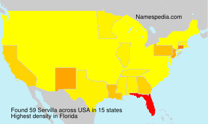 Surname Servilla in USA Surname Servilla in USA