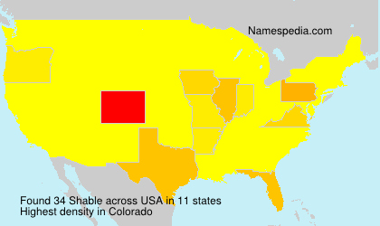 Surname Shable in USA Surname Shable in USA