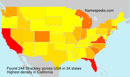 Surname Shackley in USA