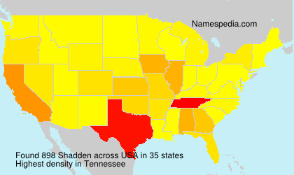 Surname Shadden in USA Surname Shadden in USA