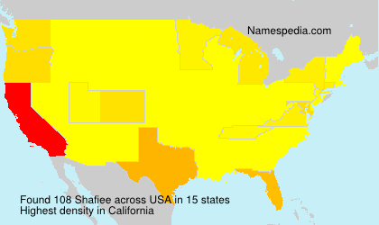 Surname Shafiee in USA Surname Shafiee in USA