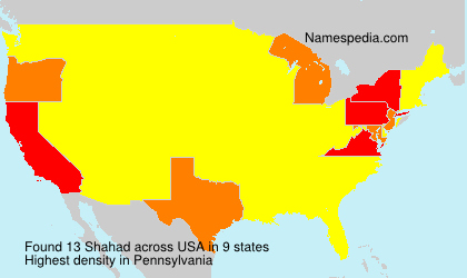 Surname Shahad in USA Surname Shahad in USA