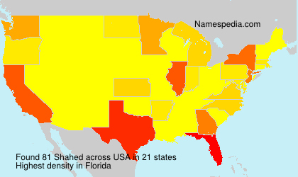 Surname Shahed in USA Surname Shahed in USA