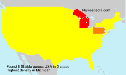 Surname Shakfa in USA Surname Shakfa in USA
