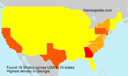 Surname Shakia in USA Surname Shakia in USA