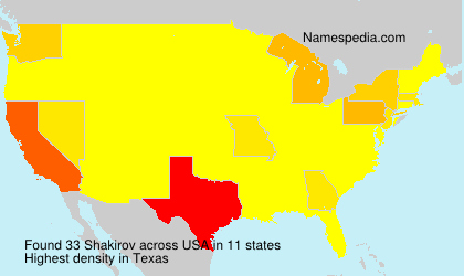 Surname Shakirov in USA Surname Shakirov in USA