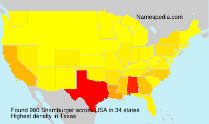Surname Shamburger in USA Surname Shamburger in USA