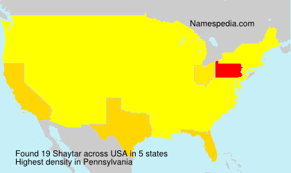 Surname Shaytar in USA Surname Shaytar in USA
