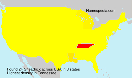 Surname Sheadrick in USA Surname Sheadrick in USA