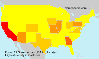 Surname Shess in USA Surname Shess in USA