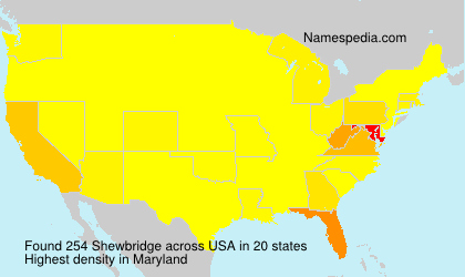 Surname Shewbridge in USA Surname Shewbridge in USA