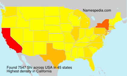 Surname Shi in USA Surname Shi in USA