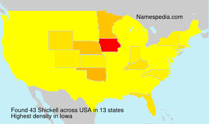 Surname Shickell in USA Surname Shickell in USA