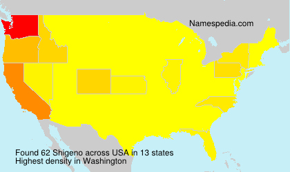 Surname Shigeno in USA Surname Shigeno in USA