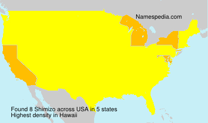 Surname Shimizo in USA