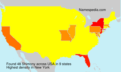 Surname Shimony in USA Surname Shimony in USA