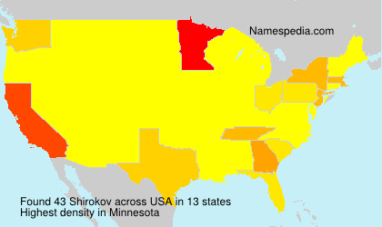 Surname Shirokov in USA Surname Shirokov in USA