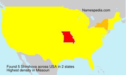 Surname Shirshova in USA Surname Shirshova in USA