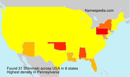 Surname Shirvinski in USA Surname Shirvinski in USA
