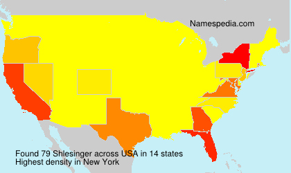 Surname Shlesinger in USA Surname Shlesinger in USA