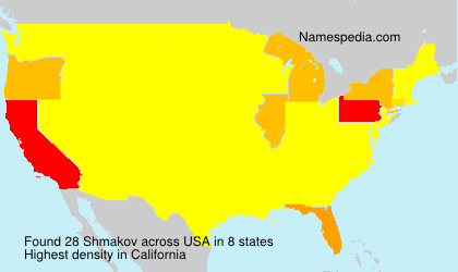 Surname Shmakov in USA Surname Shmakov in USA