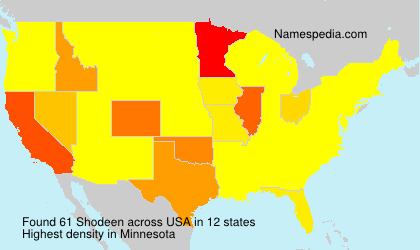 Surname Shodeen in USA Surname Shodeen in USA