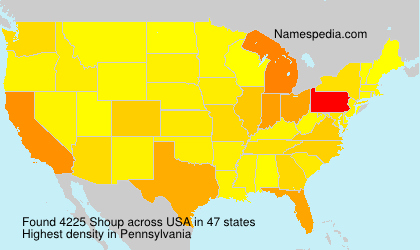 Surname Shoup in USA Surname Shoup in USA