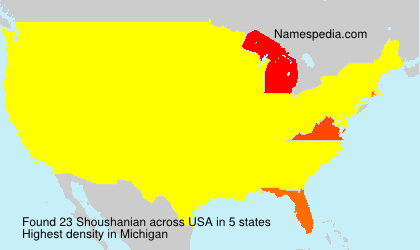 Surname Shoushanian in USA Surname Shoushanian in USA