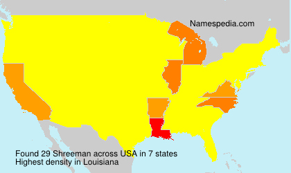 Surname Shreeman in USA Surname Shreeman in USA