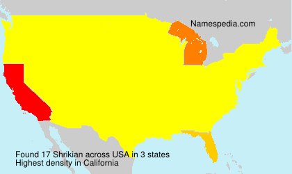 Surname Shrikian in USA Surname Shrikian in USA