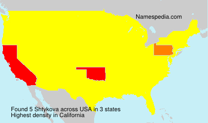 Surname Shtykova in USA Surname Shtykova in USA
