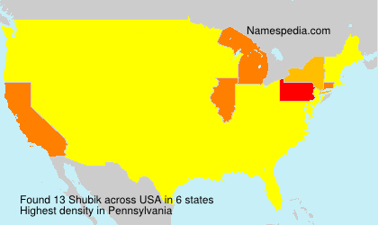 Surname Shubik in USA Surname Shubik in USA