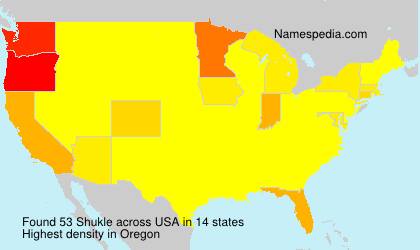 Surname Shukle in USA Surname Shukle in USA