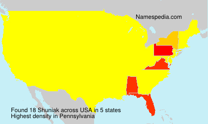 Surname Shuniak in USA Surname Shuniak in USA