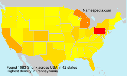 Surname Shunk in USA Surname Shunk in USA