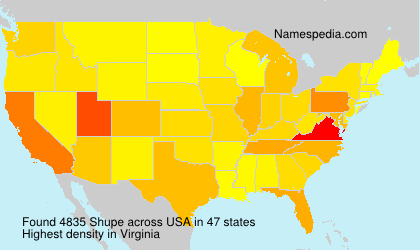 Surname Shupe in USA Surname Shupe in USA